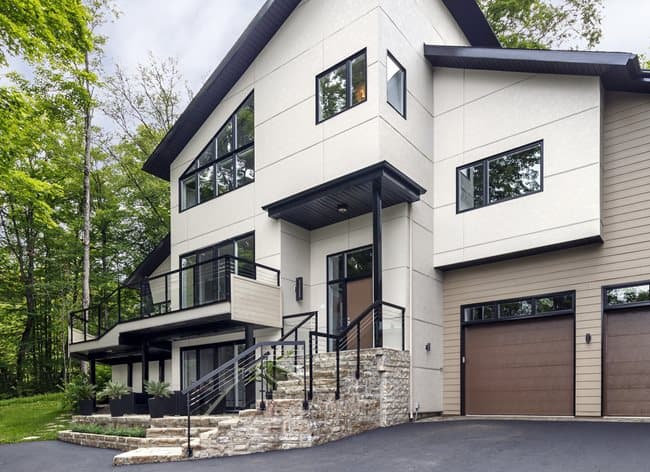 Hardie Panel siding on house exterior Hardie Panel siding on house exterior